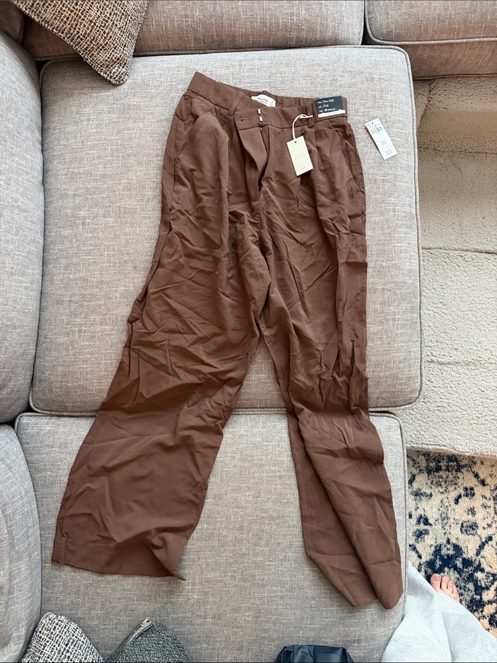 Abercrombie & Fitch Brown Wide-Leg Trousers